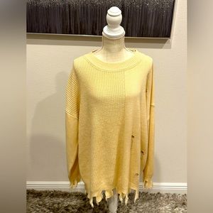 Shein Curve Distressed Womens Sweater, 3XL.